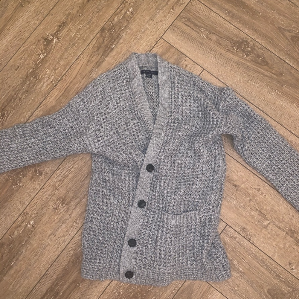 Gray waffle sweater